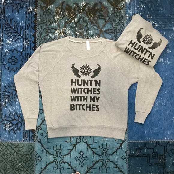 Look Human Tops - Hunt'n Witches Supernatural Sweatshirt NWOT
